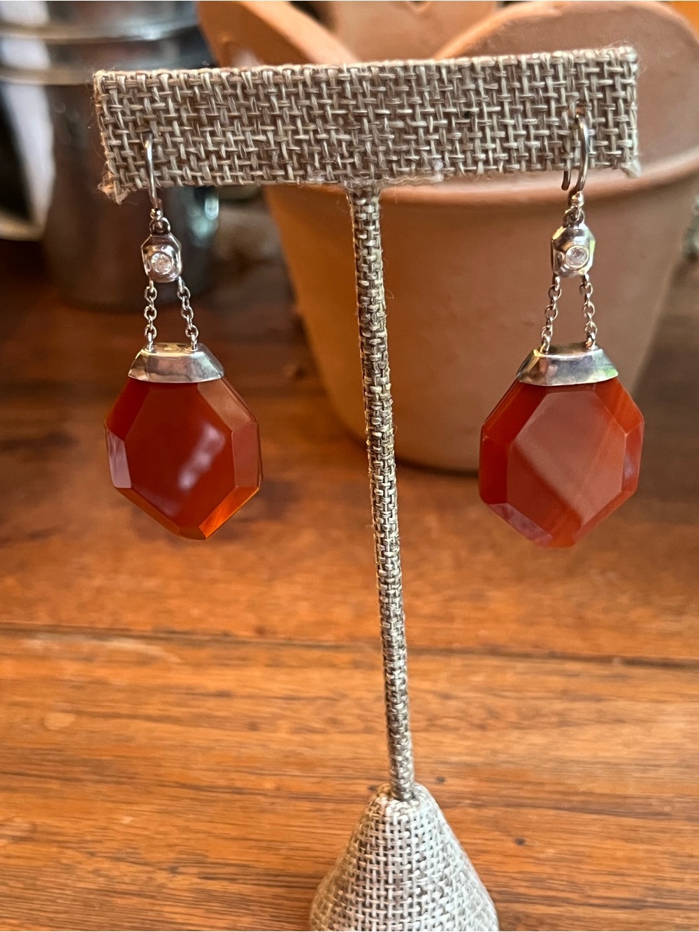 Retired Silpada Red Agate Drop Sterling Silver - Elegant Women's